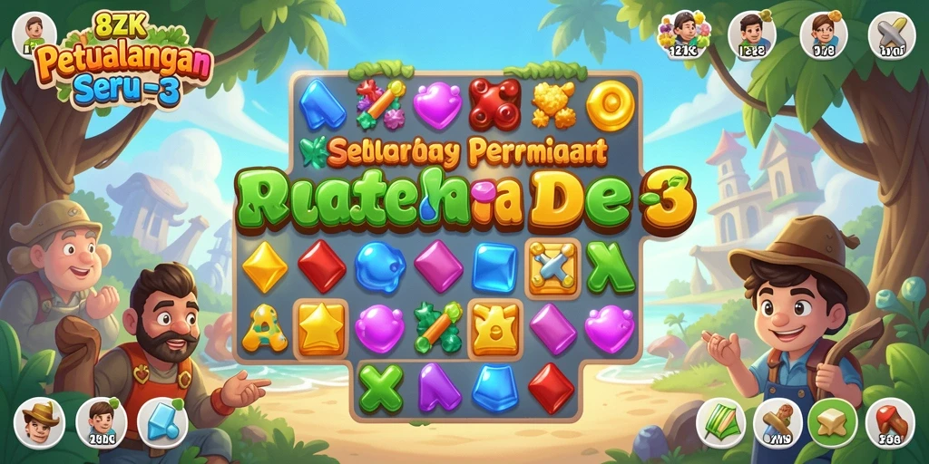Screenshot utama 8ZK menampilkan gameplay Match-3 yang seru.
