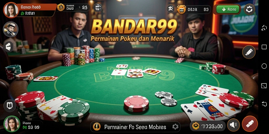 Tampilan gameplay seru dalam BANDAR99 saat bermain Poker.