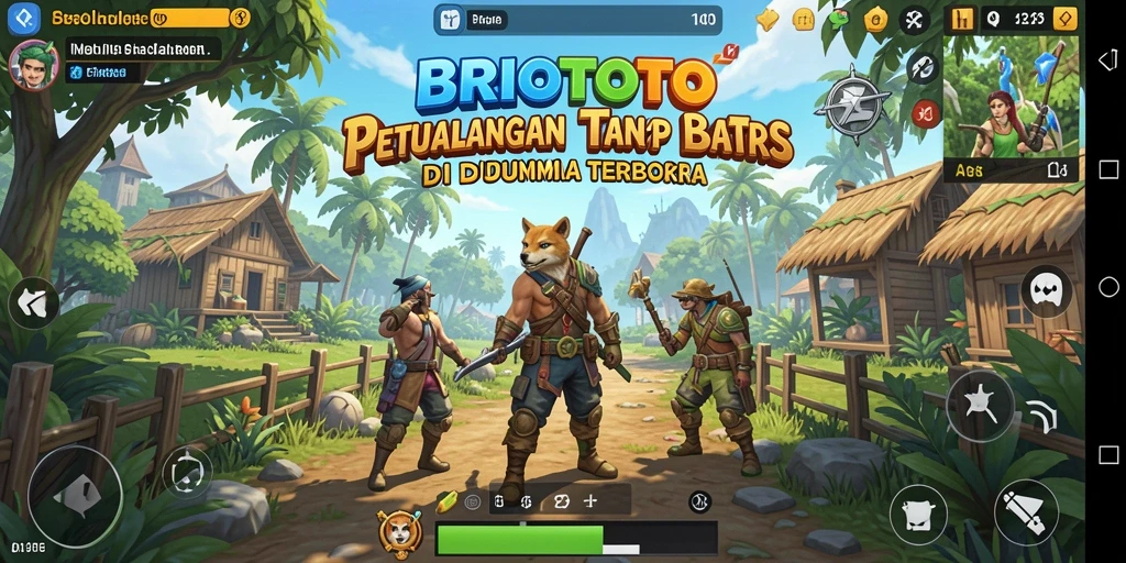 Gameplay BRIOTOTO menampilkan petualangan seru di dunia terbuka yang luas.