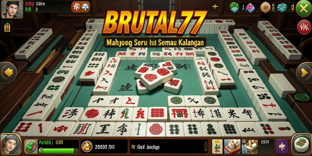 Tampilan menarik gameplay Mahjong di BRUTAL77.