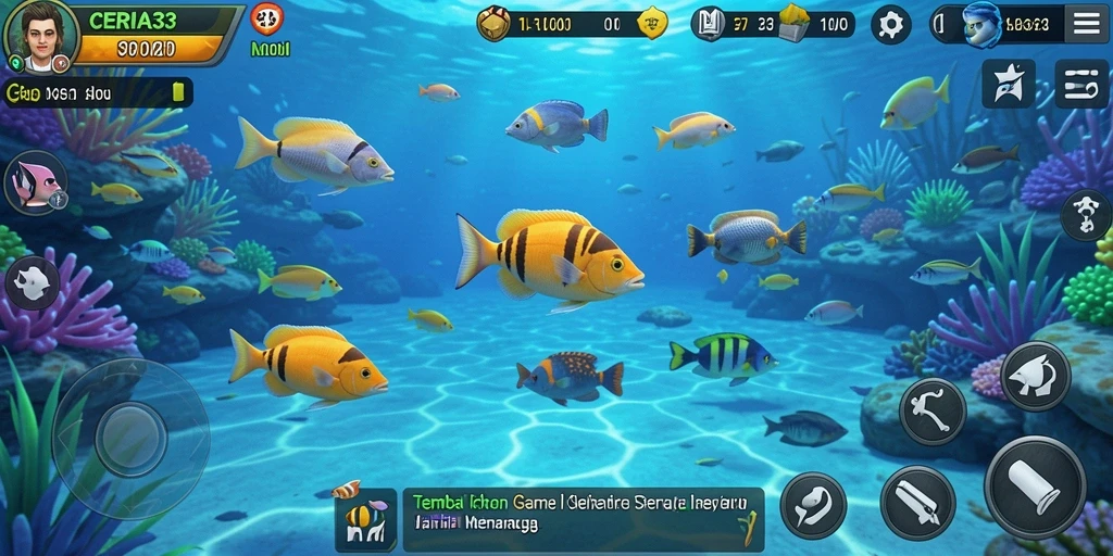 Tampilan gameplay seru Tembak Ikan di CERIA33.