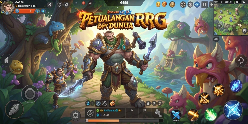 Menggambarkan aksi mendebarkan dalam permainan RPG G668.