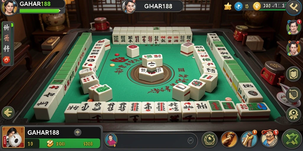 Tampilan gameplay Mahjong GAHAR188 yang seru dan menarik.