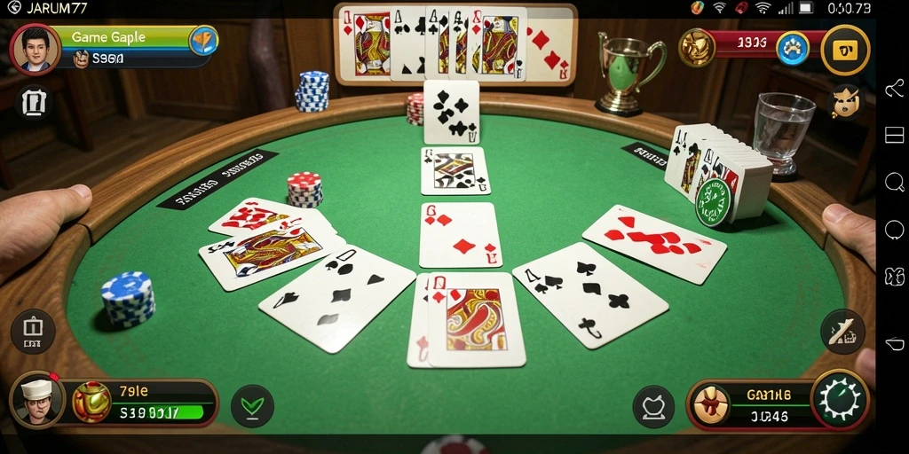 Screenshot menampilkan antarmuka gameplay Gaple yang menarik.