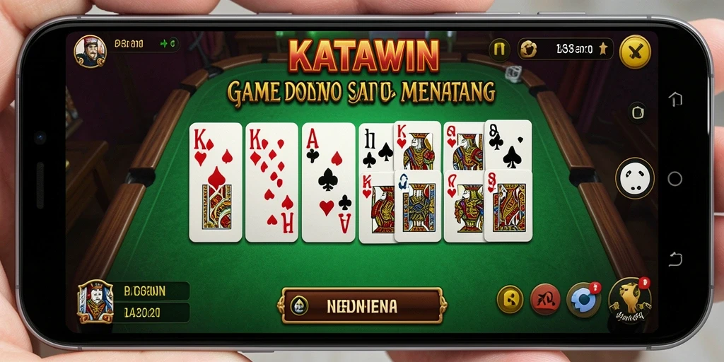 Screenshot menampilkan aksi gameplay seru dalam game Domino KATAWIN.