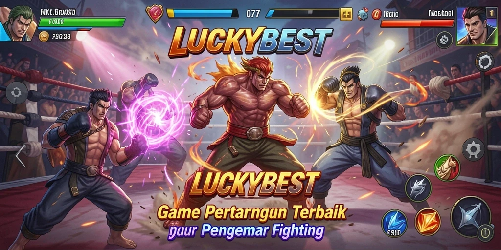 Tampilan menarik pertarungan di LUCKYBEST dengan karakter yang beragam.