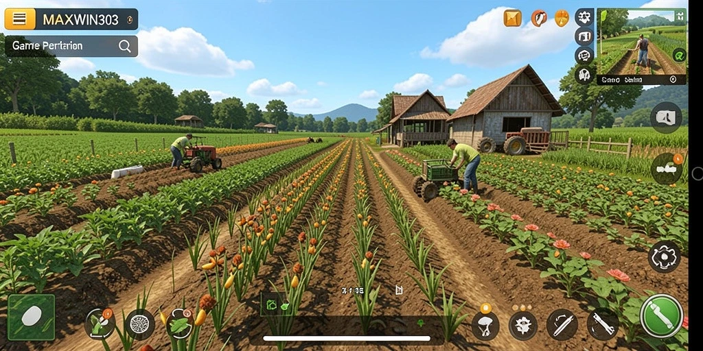 Tampilan gameplay MAXWIN303 yang menarik dalam bertani.