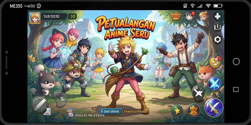 Tampilan gameplay seru dari ME355 dengan karakter Anime yang menawan.