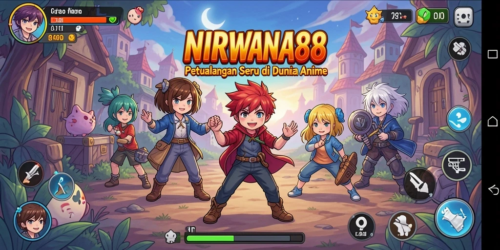 Screenshot gameplay NIRWANA88 yang menampilkan aksi seru karakter anime.
