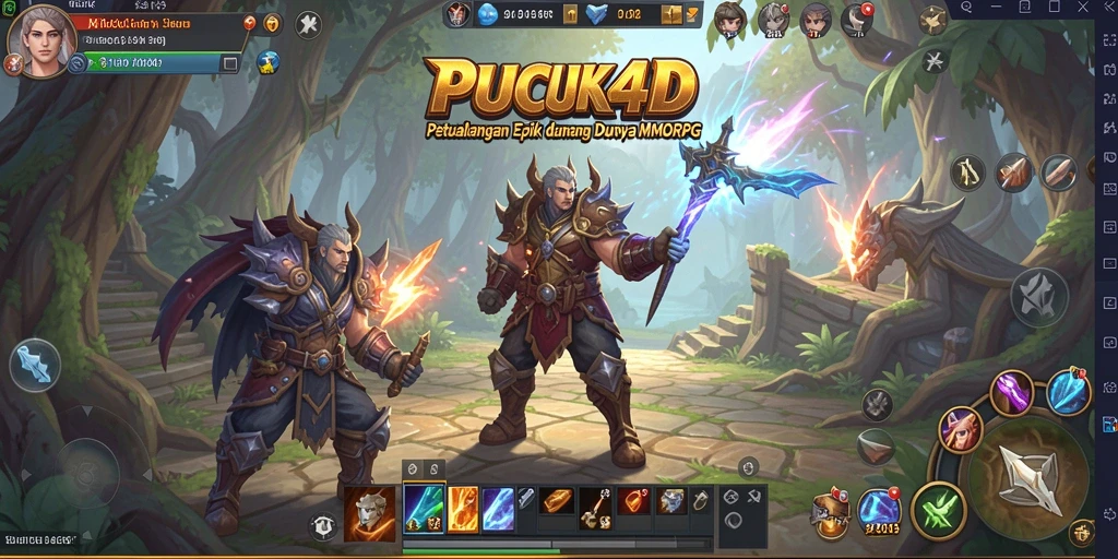 Tampilan epik pertarungan di dunia PUCUK4D MMORPG.