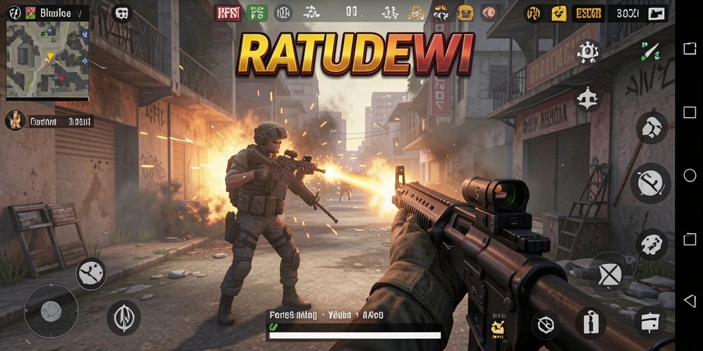 Gameplay mendebarkan dengan aksi FPS yang intens.