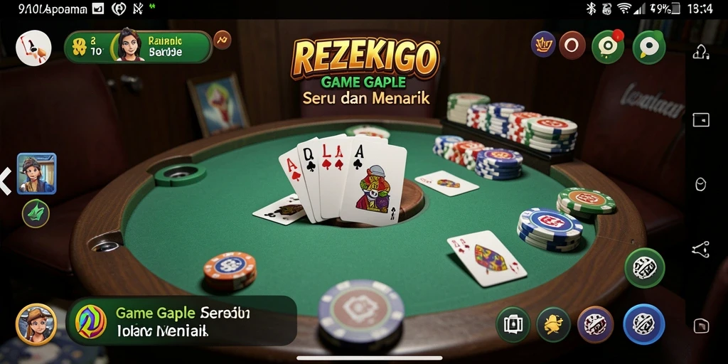 Screenshot utama REZEKIGO menampilkan gameplay Gaple menarik.