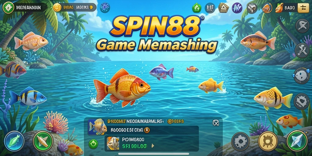 Tampilan gameplay SPIN88 yang menampilkan aksi memancing yang seru.